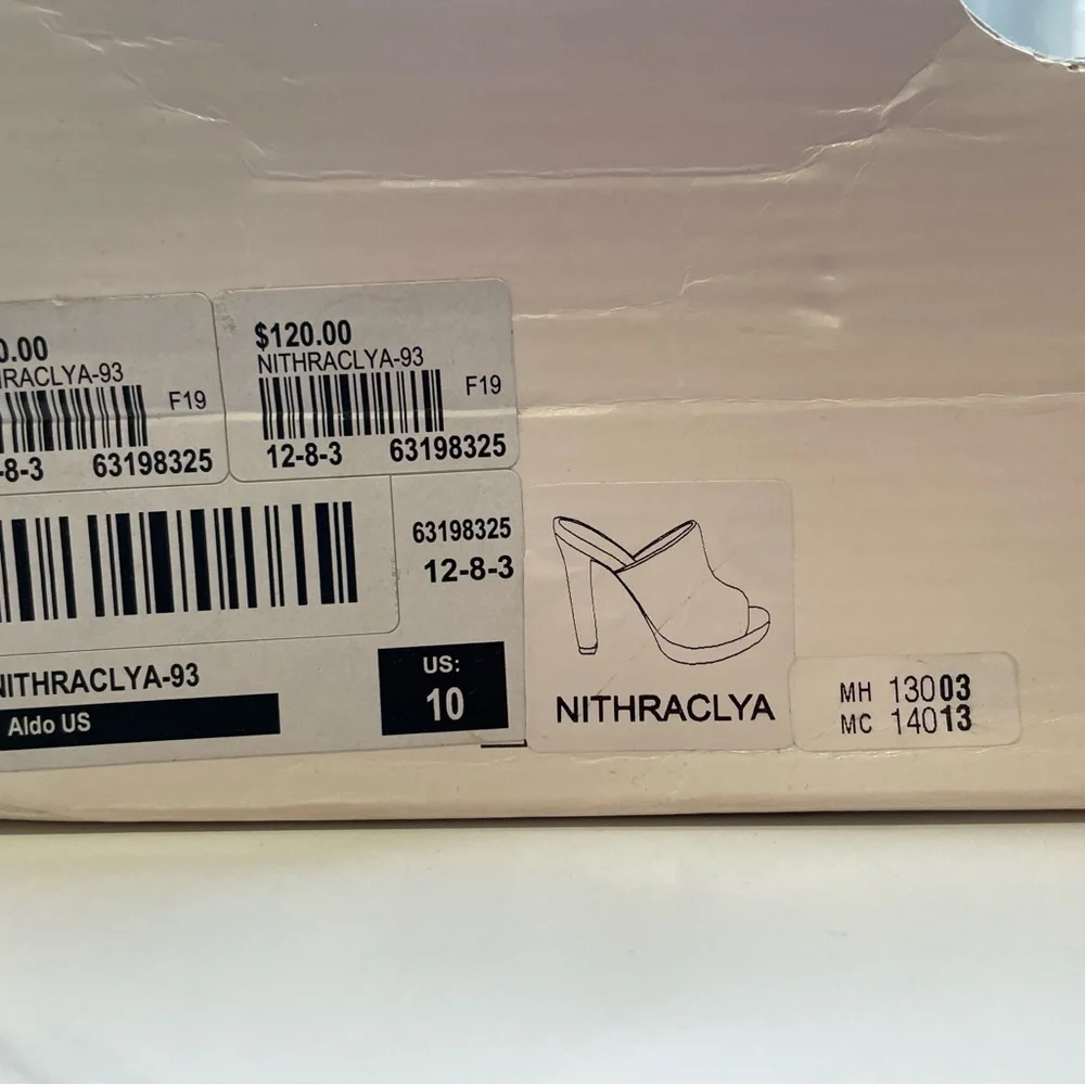 Aldo Black Mules Elegant Suede Open-Toe - Picture 2 of 2